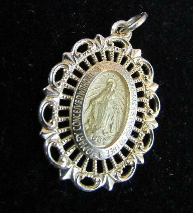 Colgante con dije de medalla de oración ovalada de Jesucristo de oro amarillo macizo de 14 k - 1,8 gms Foto 4 de 4