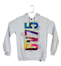 Avenue George V Paris White GV75 Logo Hoodie Sweatshirt Rhinestone Pullover NWT