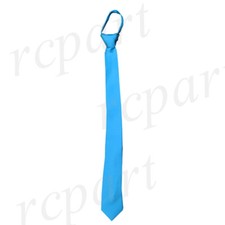 New Poly Men's ready knot zipper pre tied 2.5" skinny neck tie turquois blue