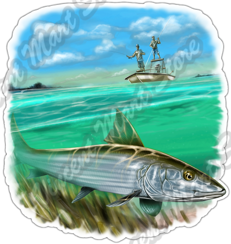 Bonefish Fish Fishing Lure Fisherman Car Bumper Vinyl Sticker Decal 4 ...