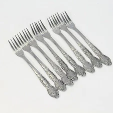 National Stainless Fancy Nancy Seafood Cocktail Forks 5-3/4" Lot of 8