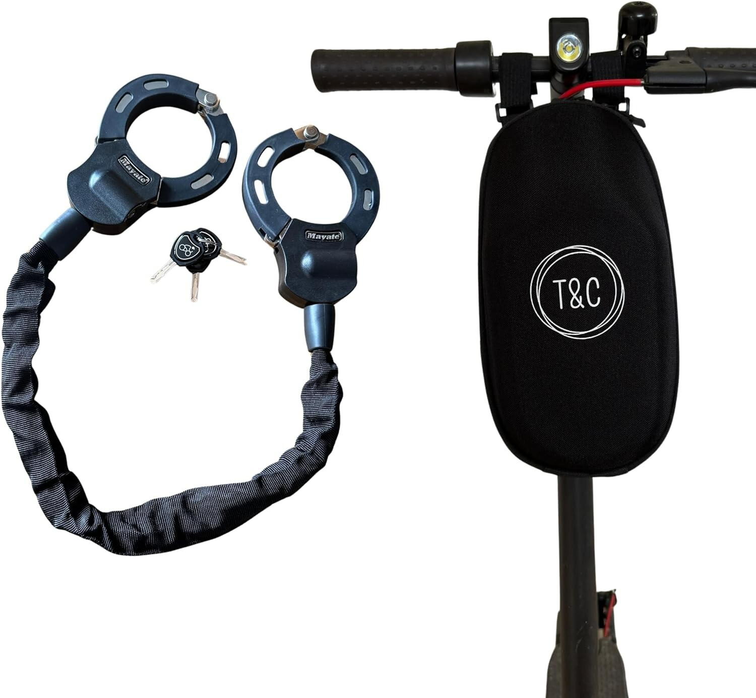 Antivol menottes haute sécurité avec maillons pivotants anti-coupure pour scooter
