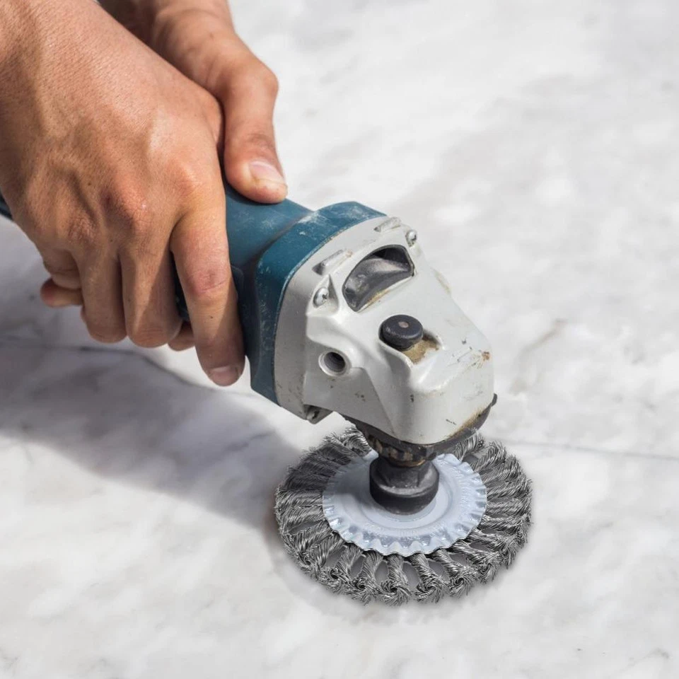 2X Drahtbürste Für Flex, Winkelschleifer Ø125mm X 22mm Gezopft Scheibenbürste - Bild 4 von 4