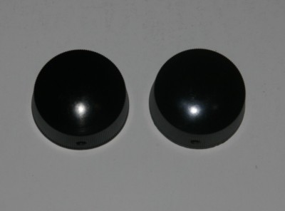 (LOT of 2) Vintage Black 2'' Round Knobs 3/16'' Shaft