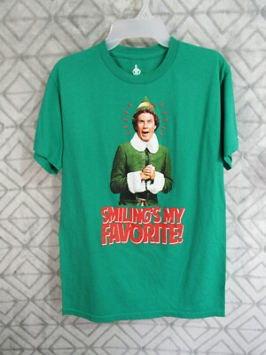 Elf T Shirt Size S Green Pull Over Short Sleeve Smilings My Favorite Man Elf 