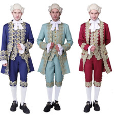 Men's 18th Century Victorian Regency Tailcoat Costume Mens Marie Antoinette Suit