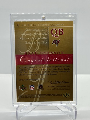 2003 SP Signature Edition Signature Red Ink /100 Brad Johnson #BJ Auto - Bild 2 von 2