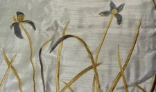 MICHAEL ARAM IRIS NOUVEAU FLOWER QUEEN DUVET COVER 2 SHAM SET GOLD EMBROIDERED