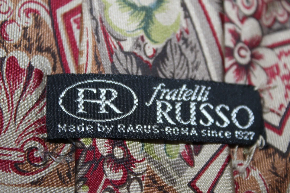 Corbata de seda FRATELLI RUSSO hecha en Italia F50022 Foto 4 de 4