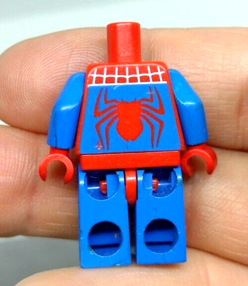 LEGO Minifigure Spider Man 1 NO HEAD Body Silver bing Super Heroes