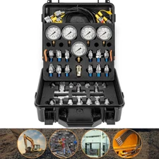 Hydraulic Pressure Test Kit 5 Hose 5Gauge 13 Coupling 14 Connector for Excavator