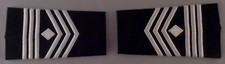 First Sergeant 1SG ROTC Epaulet Shoulder Boards male size White on Black