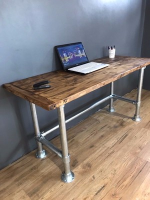 Pc Table Computer Desk Writing Desk Reclaimed Wood Industrial Chic Rustic Table Ebay