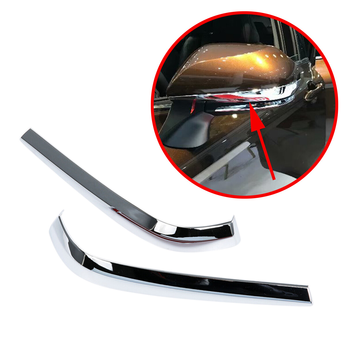 2018-2022 Toyota Camry Rearview Mirror Cover with Chrome Stripes Trim Accessory