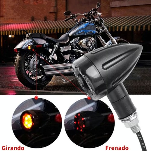 4 Pièces Moto Indicateur Lumineux 13LED 4 Fils Vintage Clignotant Lampe Pour - Photo 9/12