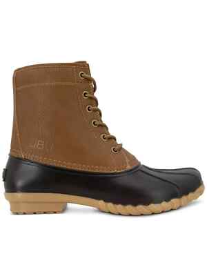 JBU Mens 9 Brown Waterproof Maine Round Toe Block Heel Duck 