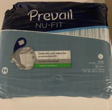 Prevail Nu-Fit Adult Briefs Pk of 18 (NU-013/1) Size Large Max Absorbency Soft
