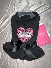 Pet Dress Dog or Cat Juicy Couture Silver Pink Birthday Bling Diva Apparel XS