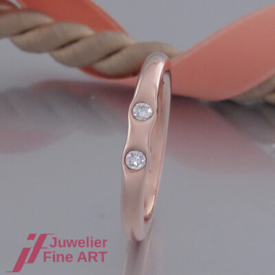 Niessing ring - 2 brilliant-cut diamonds total Approx 0.13ct - 21.6K / 900 Rose Gold - Round Profile