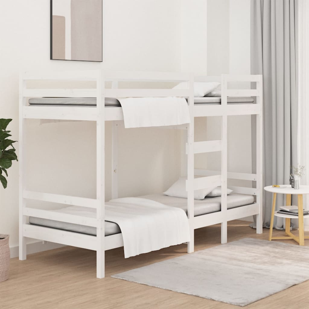 vidaXL Letto a Castello senza Materasso Bianco 90x190cm Massello Pino