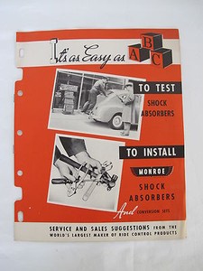 1949 Monroe Shock Absorber Instillation Service Station Repair Brochure Auto Car