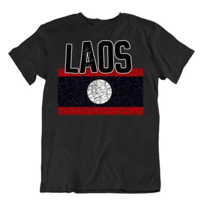 Laos Flagge Souvenir Reise Geschenk Patriot Tradition Urlaub T-Shirt Mode