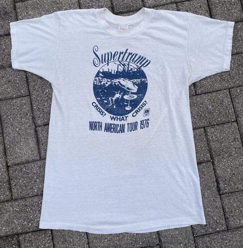 Vintage 1976 Supertramp Tour Concert Band Shirt Crisis? WNEW FM 102.7 NYC 70’s