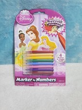 2011 Disney Princess Marker By Numbers Set 4 Pictures Display Stand 8 Markers