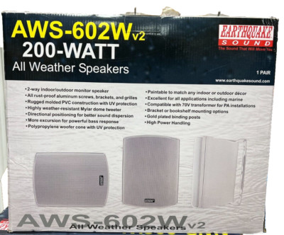 EARTHQUAKE Sound AWS-602Wv2 Outdoor 2-Way All-Weather Loudspeakers - 6.5''( Pair)