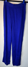 Liz Claiborne NWT 100 Rayon Blue Wide Leg Pants Medium Made In USA