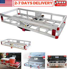 49x22.5 Trailer Hitch Mount Cargo Carrier Folding Rack Rear Luggage Basket Suv