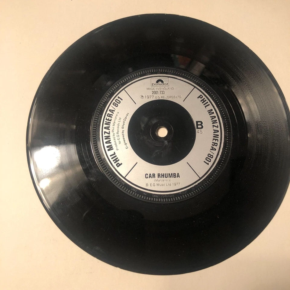Phil Manzanera 801 Roxy Music 7" 45 Record Flight 19 / Car Rhumba  Uk import - Image 4 of 4