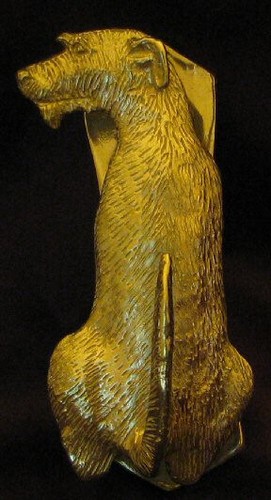 IRISH WOLFHOUND Solo Door Knocker in Bronze - Afbeelding 1 van 3