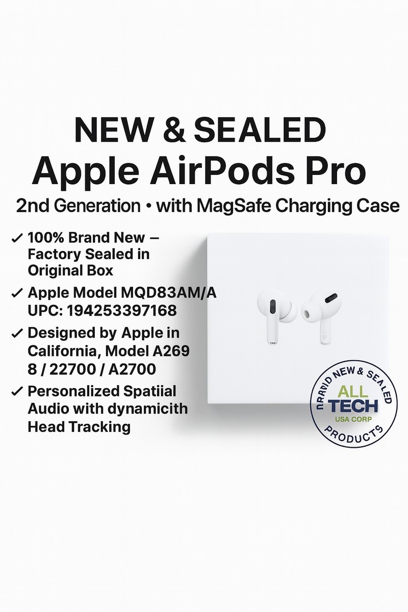 Apple AirPods Pro 2nd Gen White In-Ear ANC MagSafe Bluetooth