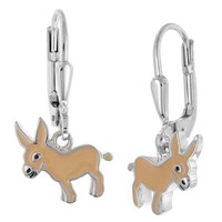 Trendor Schmuck Kinder-Ohrringe Silber 925 OhrhäNger Esel 21095