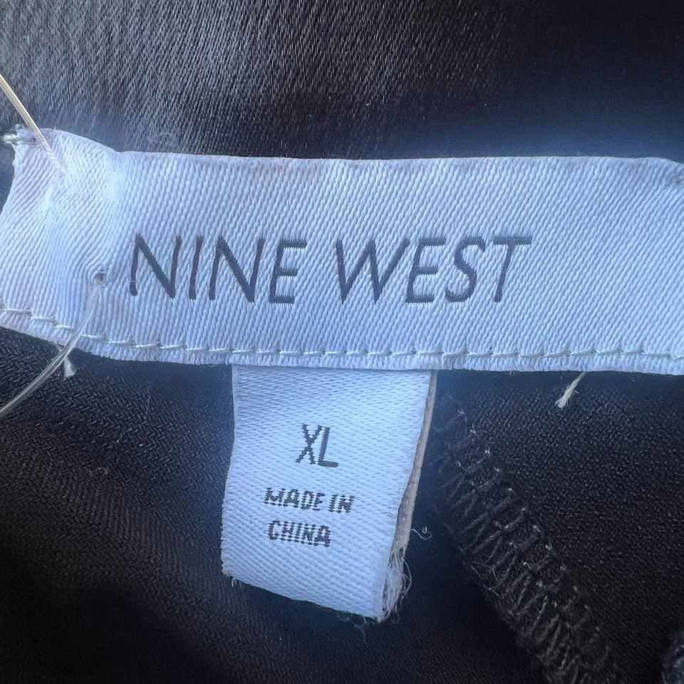 Nine West Blouse Women's XL Black Sleeveless Stretch Twisted Neck Top Pullover - Image 3 of 4