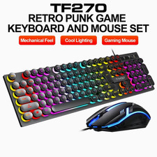 Wired Gaming Keyboard Mouse Combo - RGB Backlit 104-Key Full-Size/HOT DEAL
