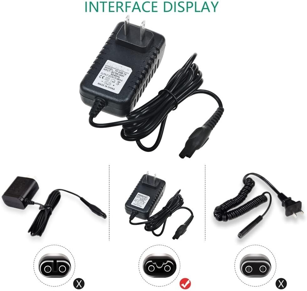 AC Adapter Charger Power Cord for Philips Norelco Speed-XL Shaver 8170XL 8151XL