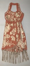 Anthropologie Lucile Size 0 Petite Pink BOHO Embroidery Fringe Dress P151