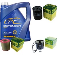 Mann Inspektionspaket 5L Mannol Defender 10W-40 FüR Fiat Ducato Kasten 1.9 D