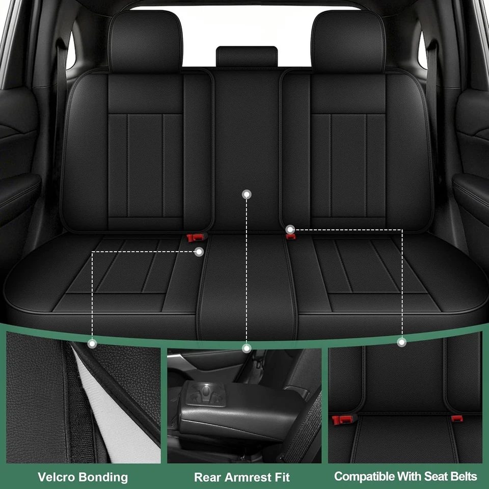 Fundas de asiento de coche imitación cuero 5 asientos cojín para Cadillac STS 2005-2011 Foto 3 de 4