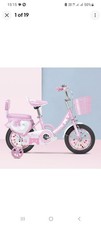16" Girls Children Bike with Stabilisers Wheels Bell Kids Bike Pink