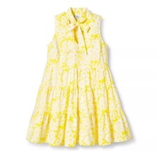 NEW Lisa Marie Fernandez Dress M Yellow Floral Bow Mini Tiered Sundress Target
