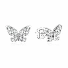 Silver Butterfly Earrings for Women, Sterling Silver Tiny Butterfly Stud Earring