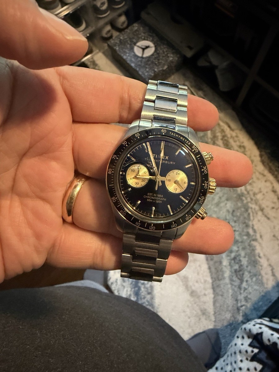 Timex The Waterbury Chronograph Tachymeter Stainless Steel Black