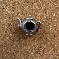 Retired Pandora teapot charm 925 sterling silver/14K gold