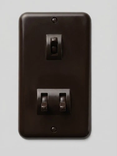 Vintage Crabtree Restored Art Deco Brown Bakelite 2Way  3Gang Light Switch AC