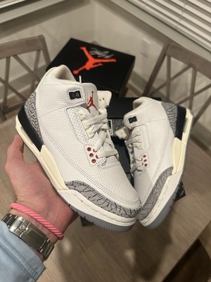NIKE AIR JORDAN 3 III WHITE CEMENT REIMAGINED DM0967-100 6Y 6.5Y RED CREAM GS