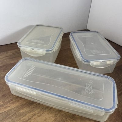 Lock & Lock Storage Containers Lot Of 3 1.1qt X2 1.2qt With Lids 