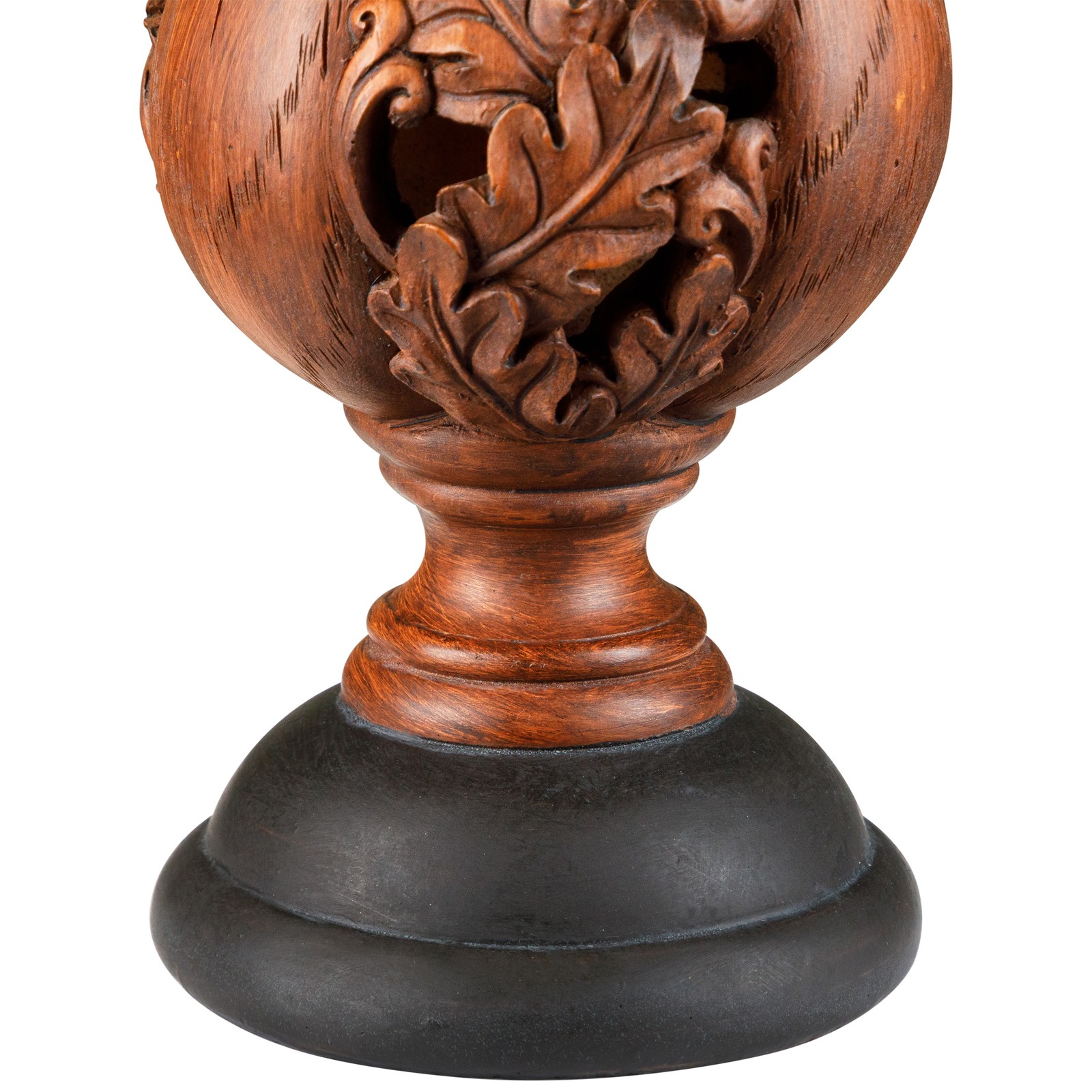Melrose 8.25" Dark Orange and Brown Pumpkin Leaf Autumn Harvest Candle Holder